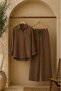Unisex Burümcük Fabric Shirt Pants Top-Bottom Set