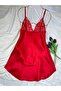 Silky Textured Satin Strap Dress Nightgown - 7