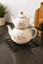 Black Metal Trivet – Countertop Pot & Teapot Mat with Heat-Resistant Non-Slip Base - 2