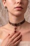 Genuine Leather Natural Stone Choker Design Necklace - 4