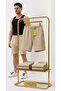 Men's Beige & Black Shorts - Relaxed Fit Cotton Pocketed Drawstring Knitted Shorts - - 2