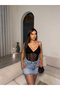 Black Lace Bodysuit with String Straps - 2