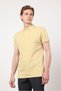 Yellow Polo Collar Short Sleeve Pocketless Slim Fit Cotton T-Shirt 1011260154