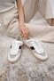Irina Genuine Leather White Color Mesh Women's Sports Shoes - 7