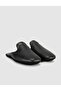 Women's Black Genuine Leather Premium Slippers with Quilted Insole - 6
