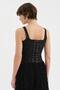 Women's Embroidered Fabric Detailed Underwire Design Blouse Corset - 2