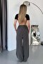 Women's Adjustable Waist Double Pocket Wide Leg Pants Smoked - Mw0001515 - 5