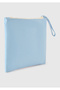 Unisex Light Blue Maxi Size Canvas Accessory Bag - 2