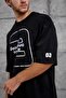 Men's T-Shirt Goodvisiul Print Black Oversize Printed Crew Neck Cotton - 2