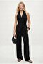 Women's Candice V-Neck Elastic Waist Sleeveless Black Woven Bottom Top Set
