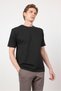 Black Crew Neck Short Sleeve Pocketless Slim Fit Cotton T-Shirt 1011260166