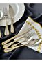 24K Decorated Gold Victorian 42 Piece Cutlery Set for 6 People - 4