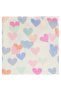 Heart Printed 75X75 cm Blanket - Ecru - 2