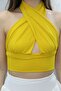 Women's Waist & Neck Tie Crop Bustier - 4