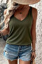 New Season Women's Strappy Wide V-Neck Viscose Comfortable Blouse - 3