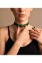 Genuine Leather Natural Stone Choker Necklace - 3