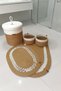 Handmade Decorative Braided Model 5-Piece Bathroom Set 2-Piece Mat 50X80 cm & 40X60 cm + Baskets 18X18 cm & Laundry Basket 35X33 cm