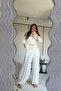 Tie-Up Crop Blouse and Shalwar Trousers Set