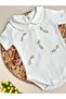 Kite Embroidered Summer Snap Fastener Baby Bodysuit and Navy Blue Combed Cotton Balloon Shorts - 4