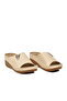 Beige Women's Wedge Heel Slippers - 3