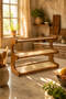 Multi-Functional 3-Tier Bamboo Shelf Rustic Bohemian Kitchen Bathroom and Coffee Corner Shelf - 2