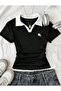 Women's Soul Colorful Polo Collar Embroidered Gathered Blouse - 3