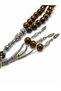 Tiger's Eye Natural Stone Prayer Beads Silver Color Metal Tassel Stylish Premium Men's Prayer Beads - Gift - 2