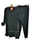 Plus Size Women's Oy Şo Stone Detail Tunic and Pants Suit