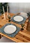 6-Piece Mossy Linen Placemat with Ruffle Detail, American Style/ Supla Green - 6