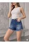 Stone Detailed Women's Denim Shorts