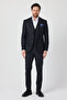 Leon Men's Dark Navy Blue Italian Striped Jacket+Pants+Vest Slim Fit Suit