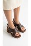 Cross-Strapped Side Buckle Leather High Heeled Ankle Buckle Women's Summer Sandals - 3