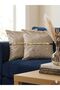 Velvet Gold Striped 2-Piece Decorative Throw Pillow Cover 45X45 – Stylish and Modern Design Pillow with Gold Marble Pattern on Both Sides