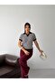 Cotton Striped Polo Collar Short Sleeve Knit Sweater - 2