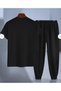 T-Shirt Sweatshirt 2-Piece Combination Sweat-Absorbing Double Line Printed Women's / Men's Unisex Model - 2