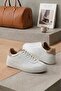Men's White/Black Genuine Leather Sneaker - Casual Daily Shoes - 5