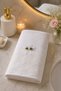 Premium French Guipure Lace 4-Piece Cotton Towel Set (2 Pink & 2 White) 50X90 - 3