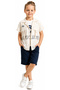 Boy's Linen Shirt, Shorts, T-Shirt with Pocket Model and Accessories, White Color, Three-Piece Set - 2