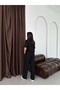 Women's High-Waisted Front-Cut Trousers - Single Pocket Shirt Linen Set - 4