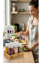 6-Piece Acrylic Spice Jar Set - 300ml Square Vacuum Seal Lids Spice Kit with Stand - Transparent and Leak-Proof Kitchen Organizer - 2