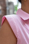 Women's Pink Double-Breasted Modern Fit Shirt with Waist Adjustment - 4