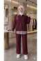 Women's Polo Collar Shirt Looking Like a Hijab Outfit, Top and Bottom Set