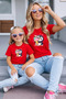 Mother-Daughter Matching Oversize T-Shirt 100% Cotton Printed Comfortable Fit Twin T-Shirt (Single Price)