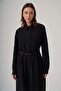 2050 Pile Detail Belted Dress – Black - 3