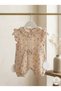 Organic Muslin Baby Girl Romper - Vintage Style Summer Baby Outfit with Floral Ribbon - 2