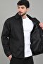 Diagonel Fabric Collared Zippered Seasonal Coat Pldp 3031_60391 - 4