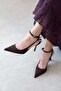 Mila Women's Heeled Fabric Shoes Brown - 2