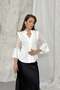 Ecru High Neck Transparent Sleeves Ruffle Detailed Blouse - 4