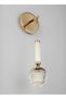 Modern Lighting, Wall lamp, Light, Acrylic LED wall lamp, French Gold Color, d:15,h:44 cm, Sutiable for bedroom and living room, Rope material - 3