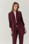 Flowy Burgundy Suit with Belted Flap Pockets 1212 - 5